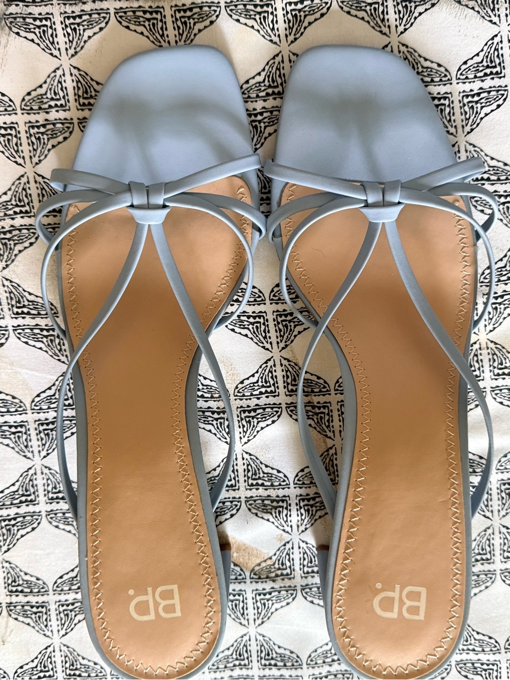 Nordstrom brand Pale Blue Strappy Square-Toe Slide Sandals NWOT